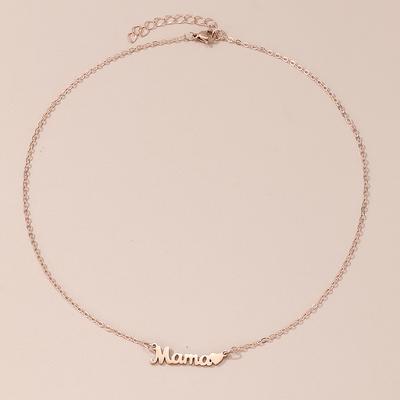 Halskette Titan Stahl Namen Alphabet Diamant Folgen Multi-Stil Bearbeitung Edelstahl Schmuck Halskette