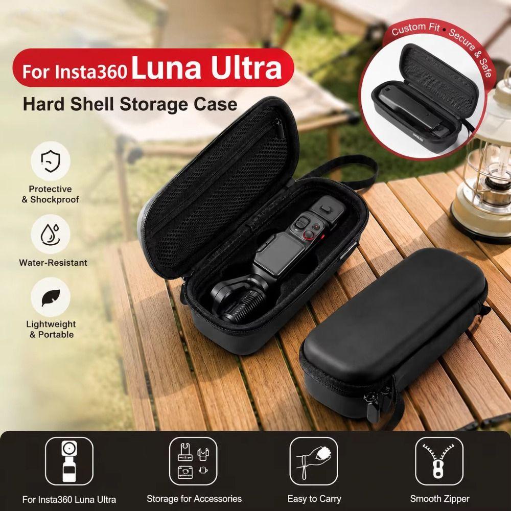 Waterproof Mini Carrying Case PU Handbag for Insta360 Luna Ultra Gimbal Camera Accessories