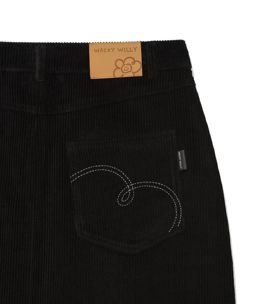 Wacky Willy [25Fw] Women'S Corduroy Long Skirt Black