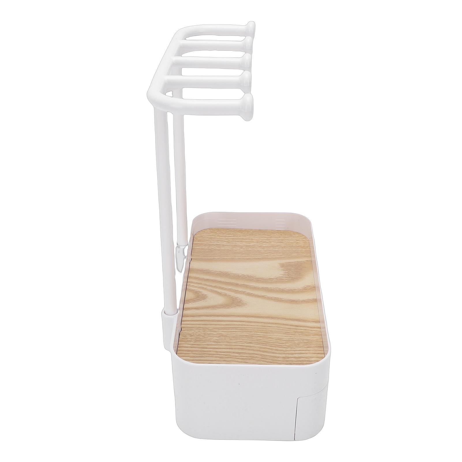 Jewelry   with Draw  and Wooden Tray Necklace Bracelet Earring Watch Display Tray Hook