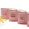 Flip Lid Book Shape Ring Box Stud Earrings Jewelry Display Case Engagement Ring Box  Travel