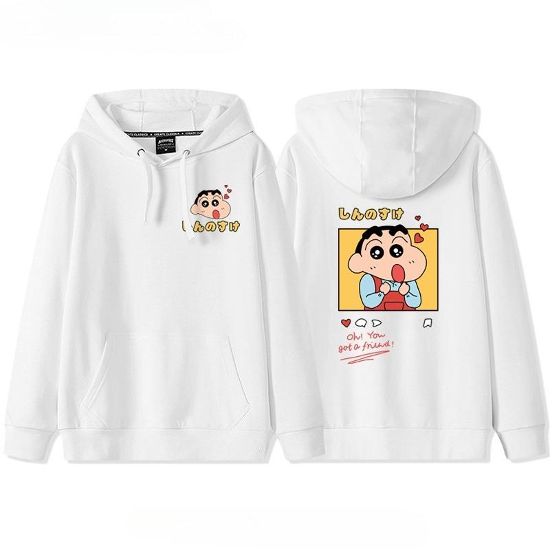 Neuer Crayon Shin-chan Couple Pullover Herbst und Winter Pullover mit Kapuze Kordelzug Pullover Damen Ins Trend Locker Kapuzenjacke