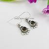 Labradorite Gemstone Earrings: Round Sterling Silver Boho Earrings