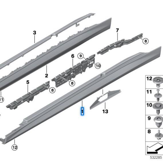 51775A5A705/706 Side Beam for BMW 5 Series G60