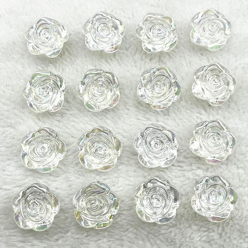 15pcs 20mm Colour Rose Flower Acrylic Loose Spacer Beads for Jewelry Making DIY Bracelet Accessories