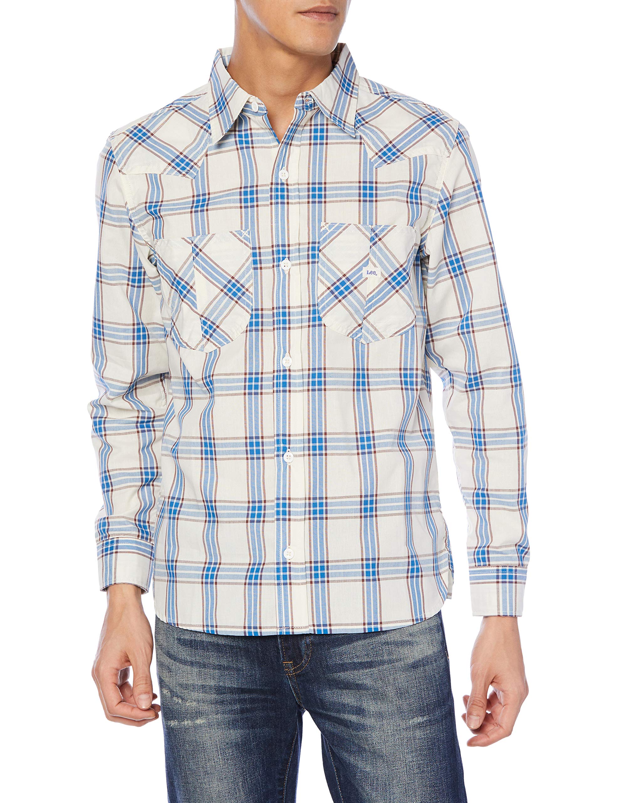 

Мужская рубашка на пуговицах Lee Size LCS46006, Синяя, L, синий