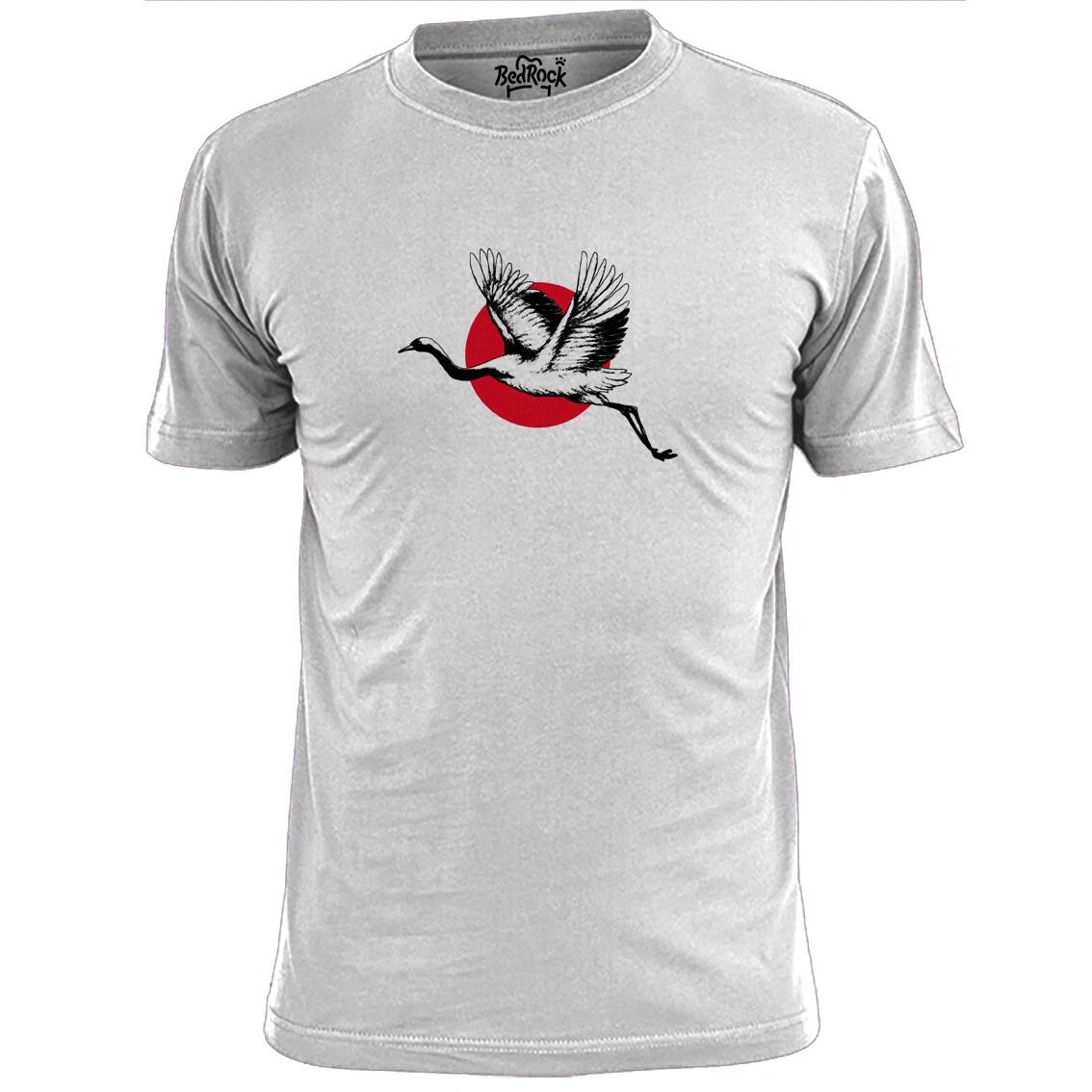 Mens Japanese Heron Art T shirt Birds S