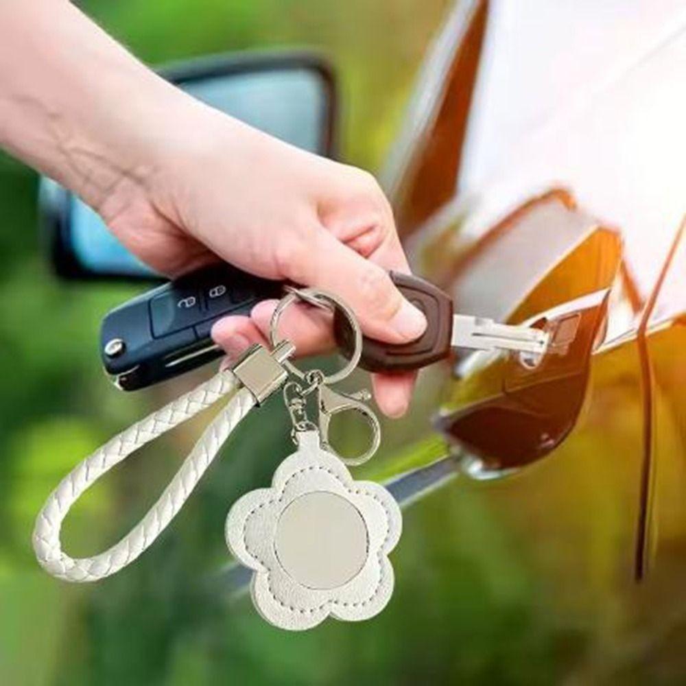 3Pcs Cute Floral Keychain Mini Makeup Bag Pendant Handbag Decorations Pendant Mirror Keychain  Gift