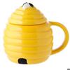 Mug - PUCKATOR - Mug Beehive - Yellow - Ceramic - With Lid