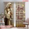 2pcs 2D Flat Printing Window Curtains Jesus Lamb Side Fear Polyester Without Electricity Festive Curtains Use for Photo Booth