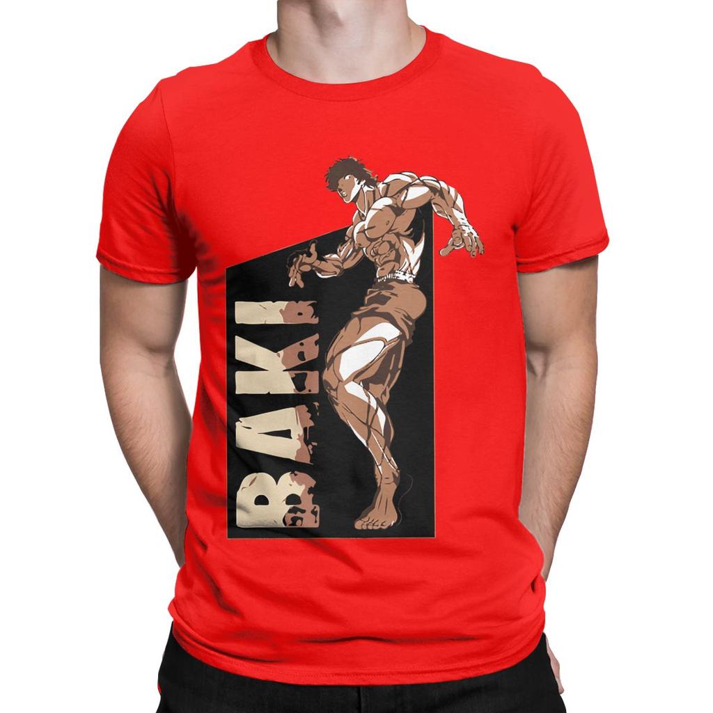 Men's T-Shirts Baki Hanma Grappler Yujiro Vintage Pure Cotton Tee Shirt Short Sleeve Anime T Shirts O Neck Clothes Gift
