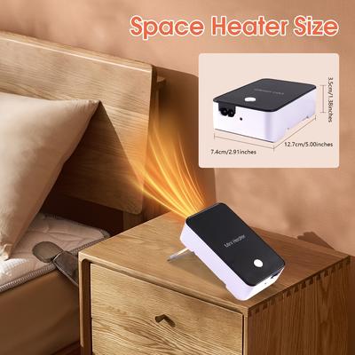 1pc Mini Space Heater, Portable Electric Air Warmer with One Touch Switch, 110V US Plug, Low Energy Consumption, Overheating Protection