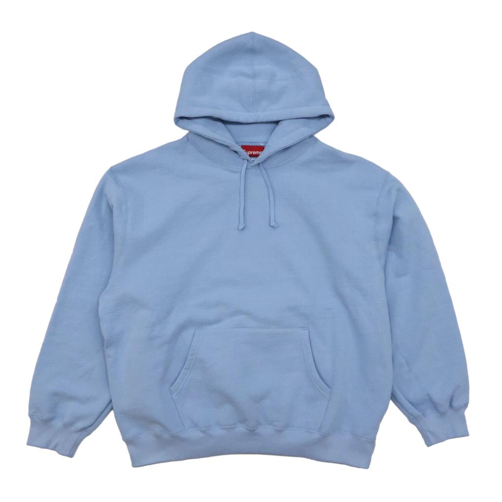Supreme Felpa con Cappuccio e Applicazione in Raso Azzurro Chiaro