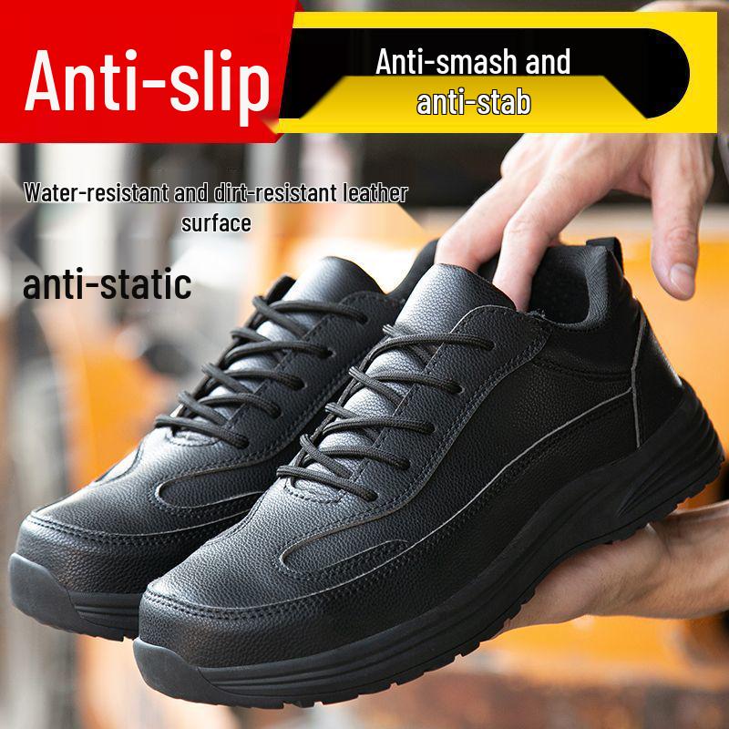 

Water-Resistant Non-Slip Lightweight Safety Work Shoes with Plastic Toe Cap Black 43