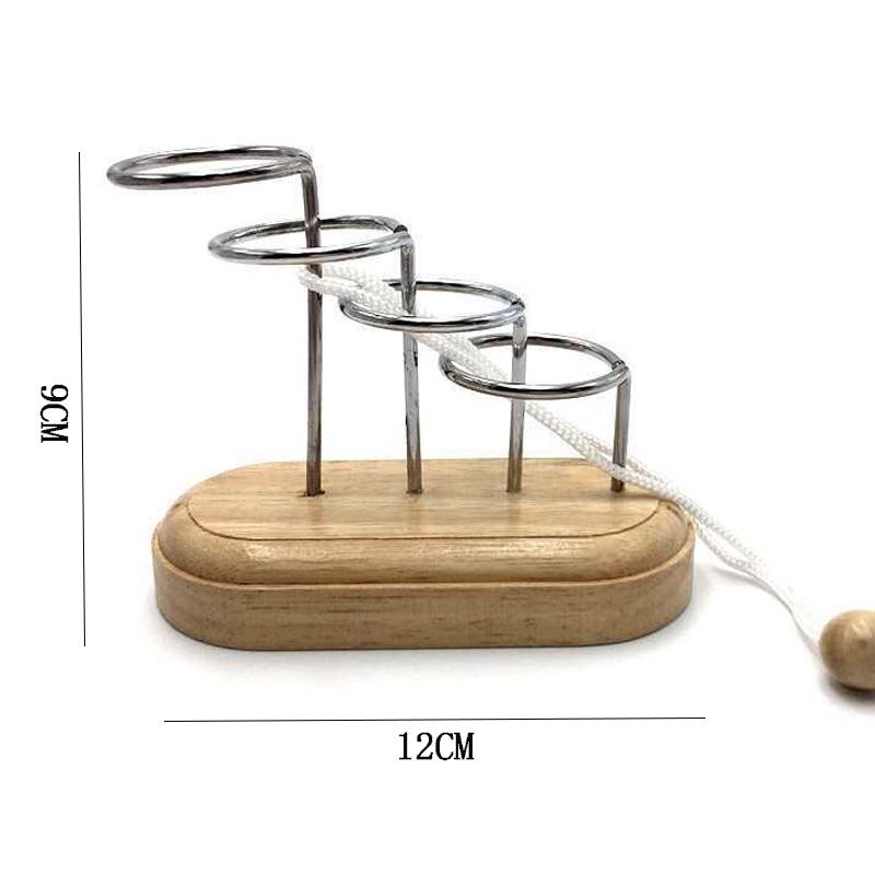 

Ring and Rope Puzzles Wooden Brain Teasers for Adults Kids IQ Challenge Problem Solution Educational Intellectual Toys