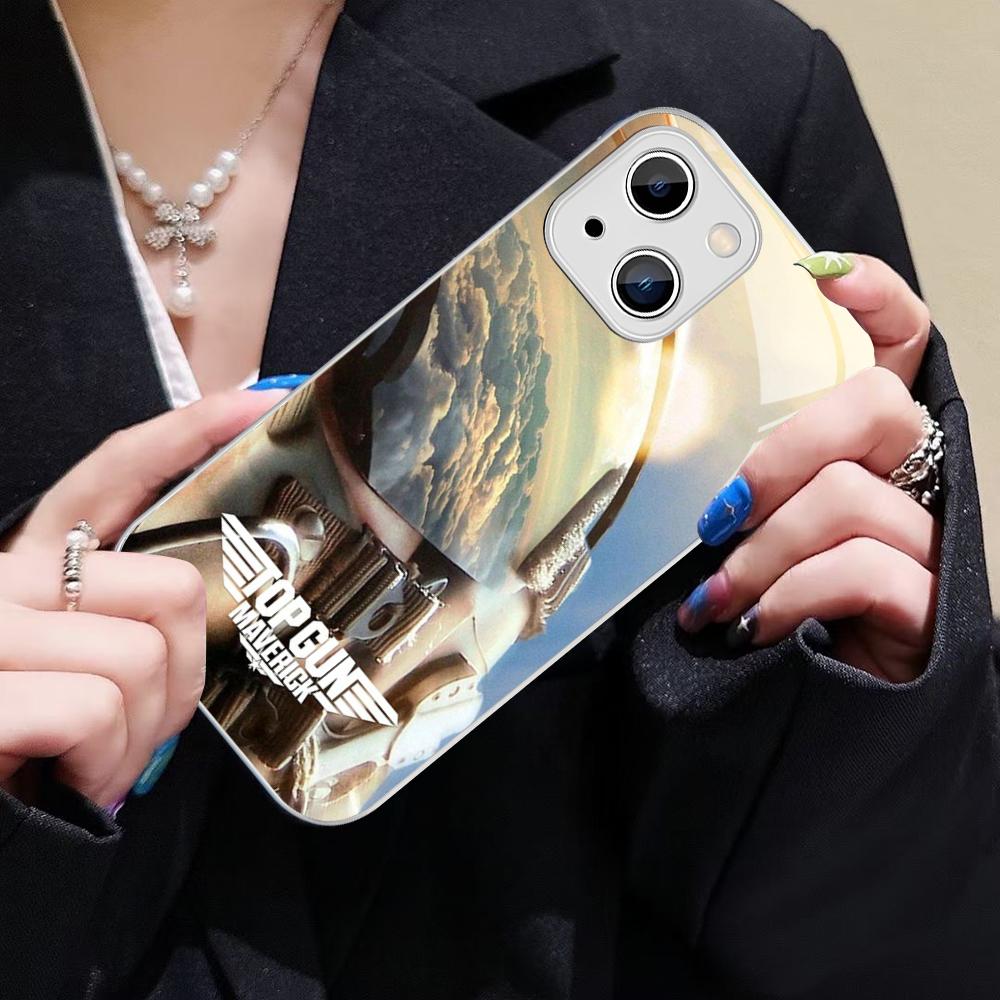 Movie Top Gun Maverick Phone Case For IPhone 14 13 12 Mini 11 Pro XS Max X XR 14 Plus Tempered Glass Cover