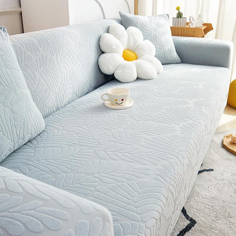 Simple Style Jacquard Velvet Fabric Sofa Cover Cover Type All Inclusive Non Slip Breathable Modular Sofa Universal for All Seasons