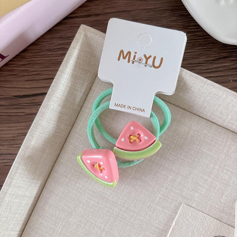 Cute Cartoon Children's Fruit Elastic Band, Girls' Summer Braided Hair, Candy-colored Hair Tie and Hair Band, Princess Hair Tie and Hair Accessory