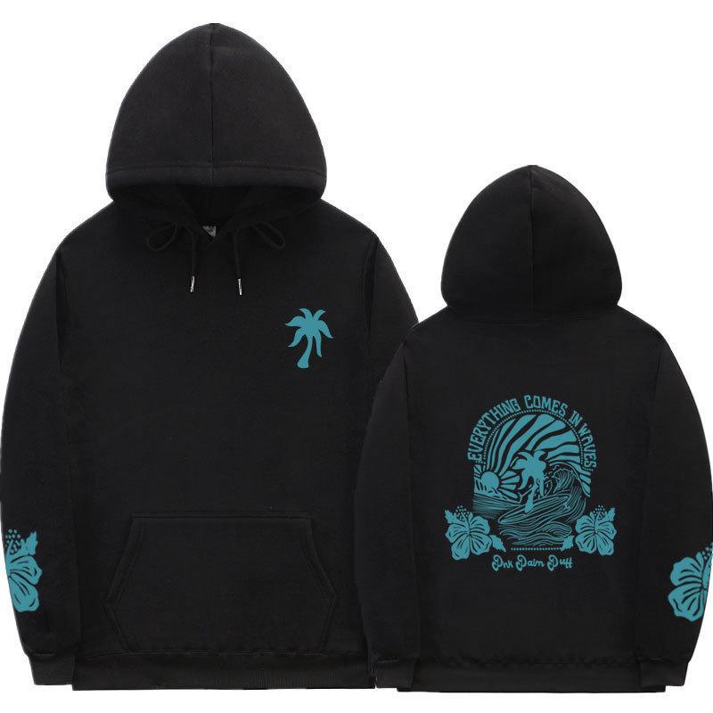 Women's "Everything Comes In Waves" Velvet Hoodie Sweatshirt