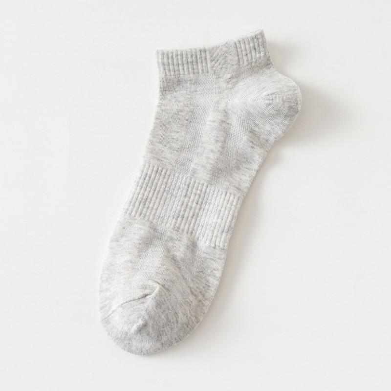 

Мужские новые весенне-летние сетчатые универсальные однотонные дышащие носки-лодочки 1 pair светло-серый