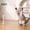 Cat Hunting Toy 2-in-1 Interactive Toy, Wand with Fabric Butterfly Teaser Suction Cup Base, Rechargeable Red Light for Indoor Self Entertainment