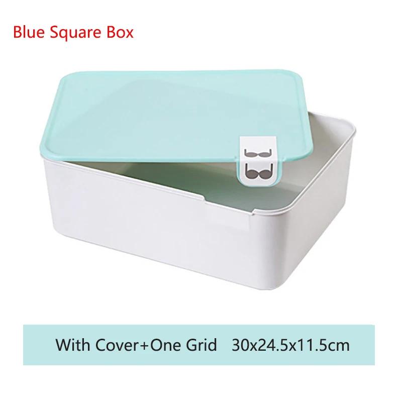 1/10/15 Grid Plastic Underwear Storage Box with Mark Closet Organizer Drawer for Underwear Socks Box Bra Organizer with Cover