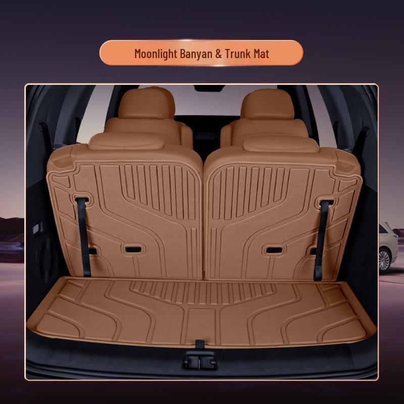 Compatible with 25 Li Auto L9 Models: TPE Trunk Mat, Semi-Enclosed Tail Box Mat, Car Decor Accessories.