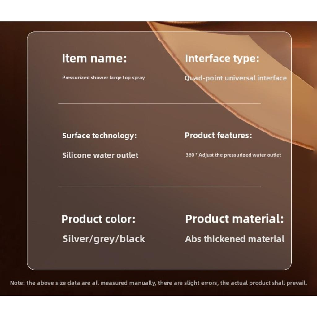 Top Spray Large Water Volume Pressurized Shower Showerhead, Pressurized Single Head Showerhead for Showering, Household Shower Showerhead