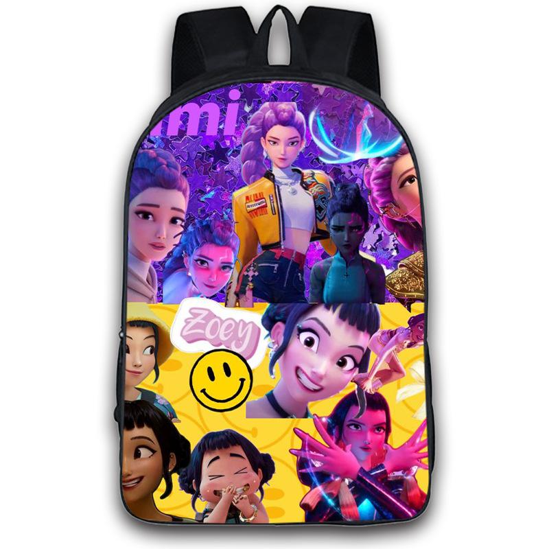 Kpop Demon Hunters Backpack Boys Girls Zoey Mira Rumi Bookbag Knapsack Schoolbag Rucksack Travel Backpacks Birthday Gifts