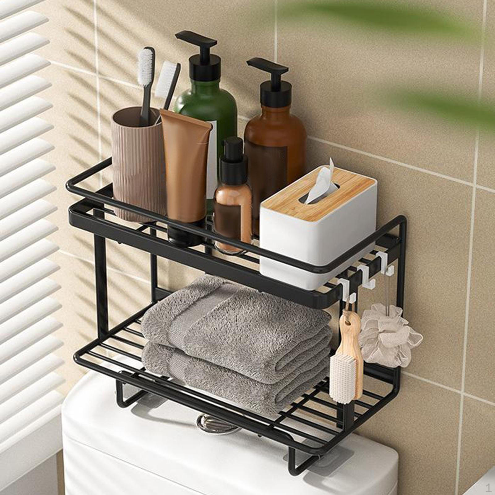 

Полка-органайзер для ванной комнаты для хранения над унитазом 2 Tier Black