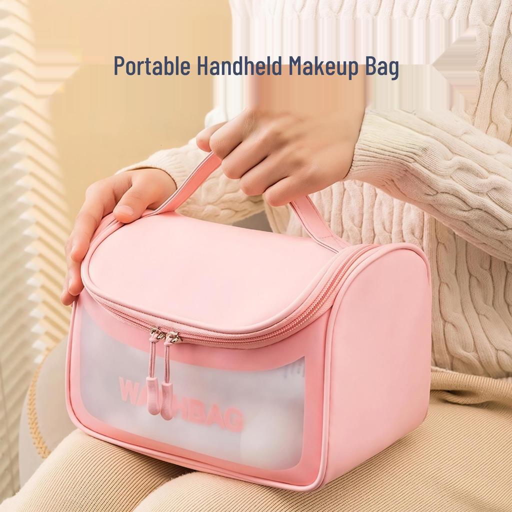 Waterproof Travel Makeup Bag Organizer with Hook - Portable Fragrance Style Handbag