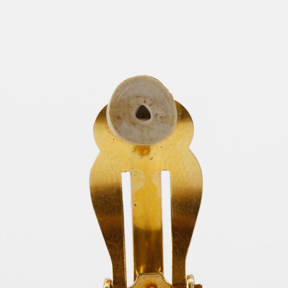 Chanel COCO Mark Earring Vintage Green Gold Plated Gold 18.72g Women Used