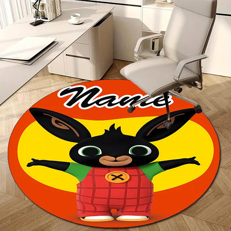 Personalized B-Bing Bunny Round Chair Office Rug - Perfect for Mat, Office Chair & More - Ideal Gift for Birthdays and Holidays