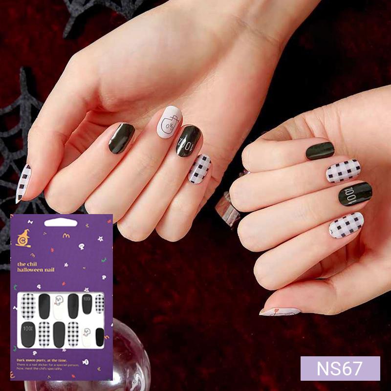 Glam Shell&Glitter Nail Stickers 24pcs | Self-Adhesive Strips, Bold Chic Mix, Quick 5-Min Manicure