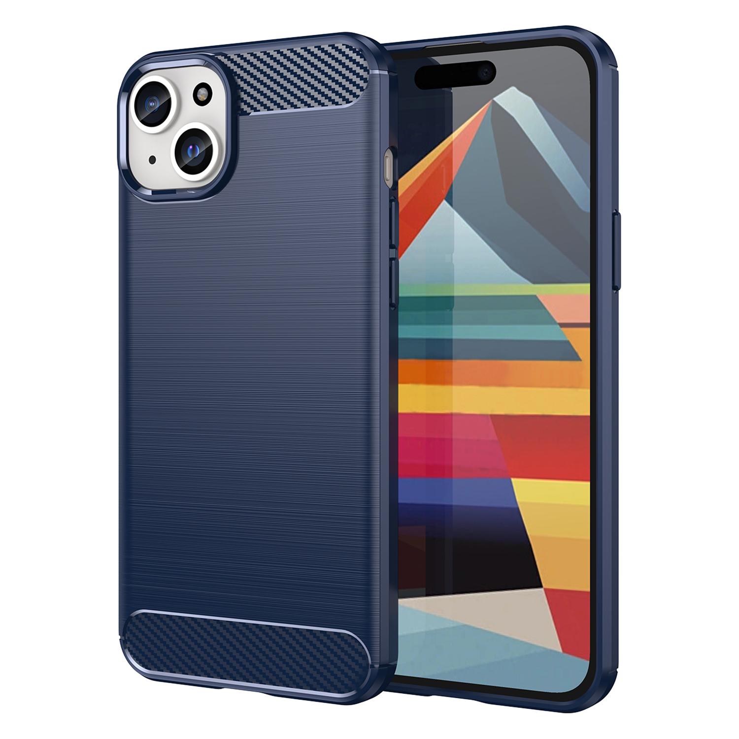 

AMORUS For iPhone 15 Plus Case Carbon Fiber Texture Brushed Protective Phone Cover
