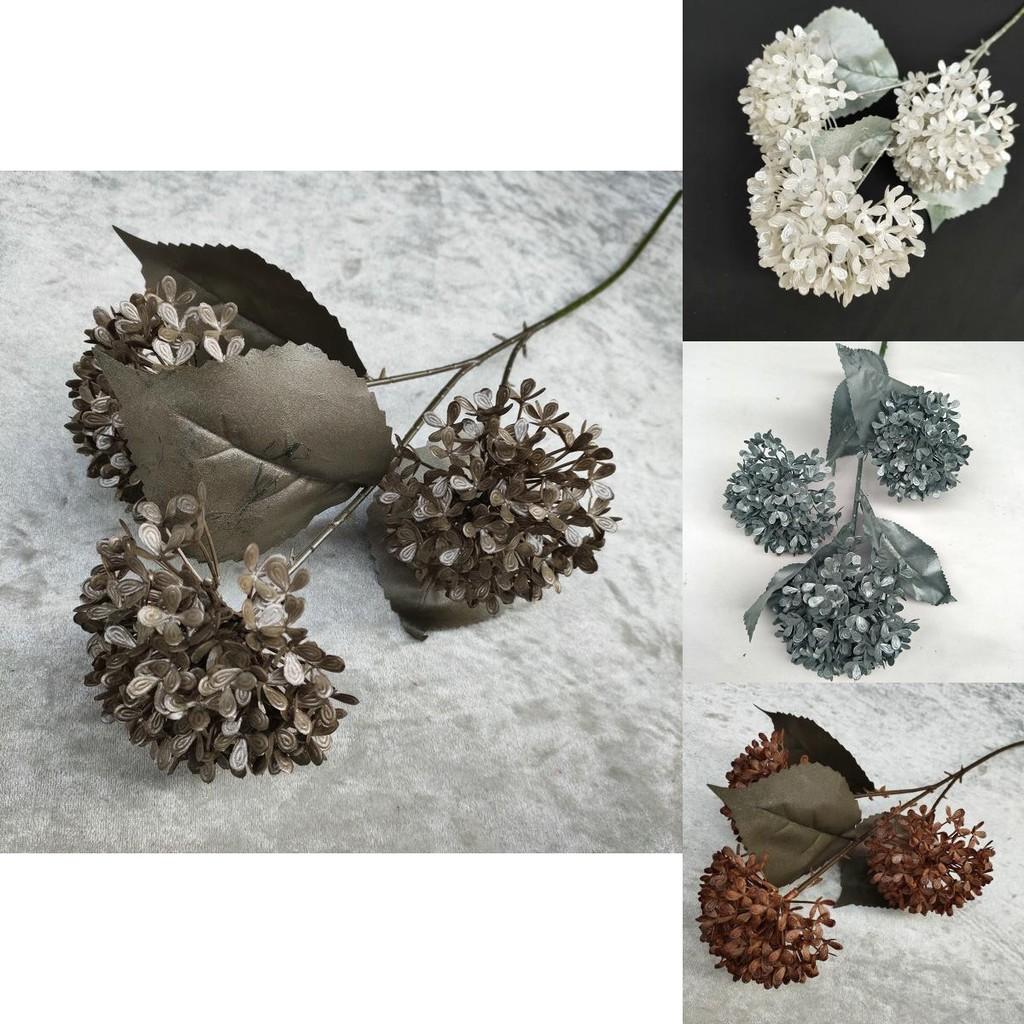 Artificial Snowball Hydrangea Stems 27in Multibranch For Wedding Home Decor Photography