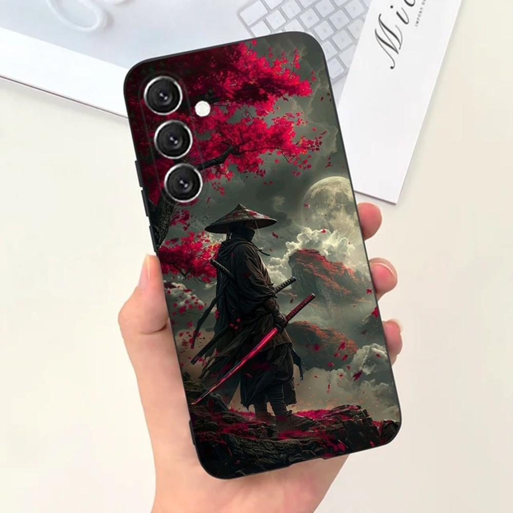 Japanese Bushido Samurai Phone Case For Samsung S25,S24,S21,S22,S23,S30,Ultra,S20,Plus,Fe,Lite,Note,10,9,5G Black Cover