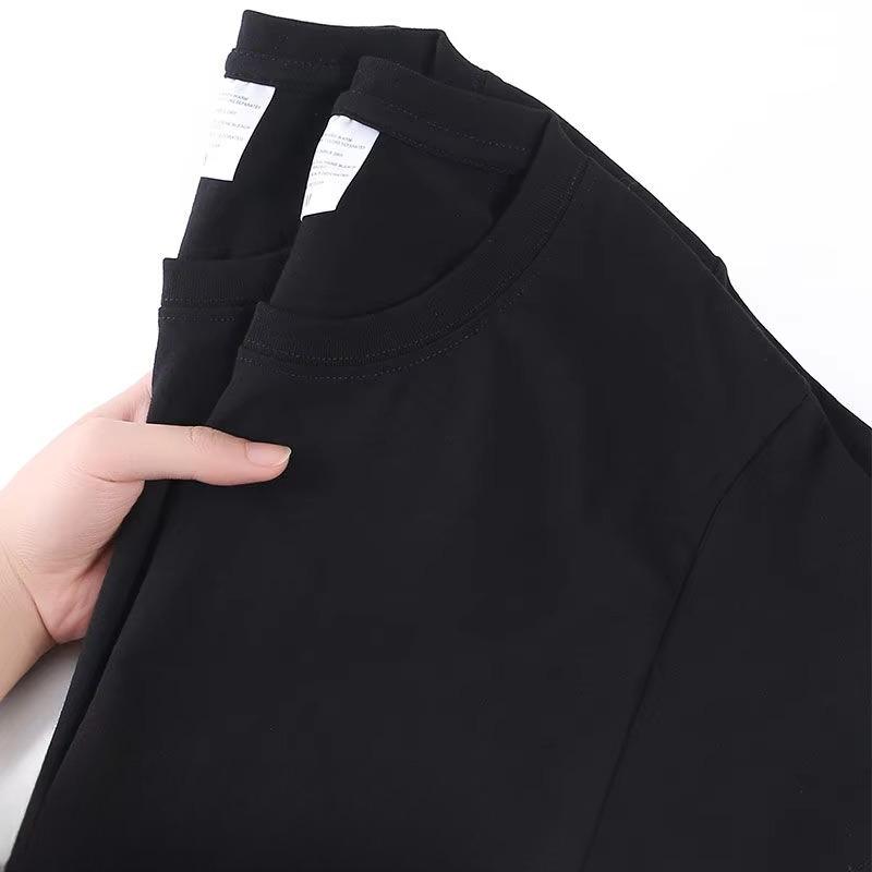 Cotton Blank Plain Tshirt Unisex Crew Neck Short Sleeve Loose Oversized Minimalist Daily Versatile Casual Streetwear Top