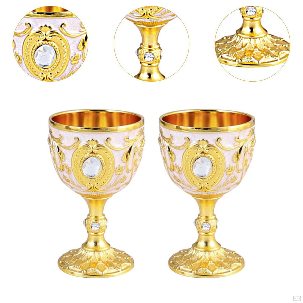 2 Easy Clean Goblet Home Decorative Ornament Birthday Gift Unbreakable Engraved Handmade