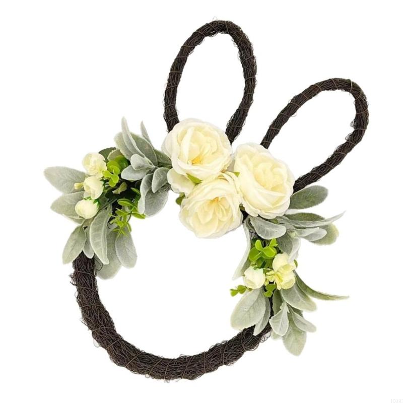 Functional Easter Wreath Decors with Rabbit and Eggs Motifs User Friendly Materials for Multiple Celebration HX6C