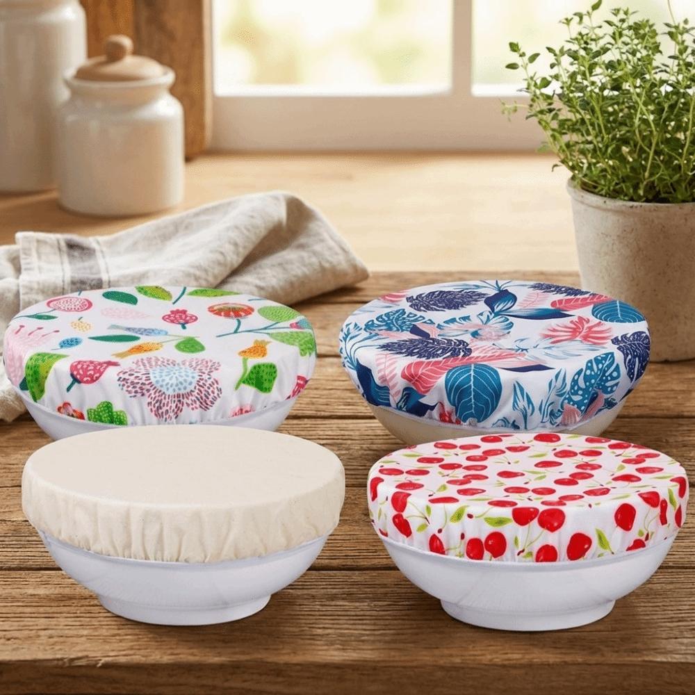 Elastic Edge Reusable Bowl Cover Fresh Keeping Cotton Bowl Cover Kitchen Gadgets Cup Lids Soup Pot