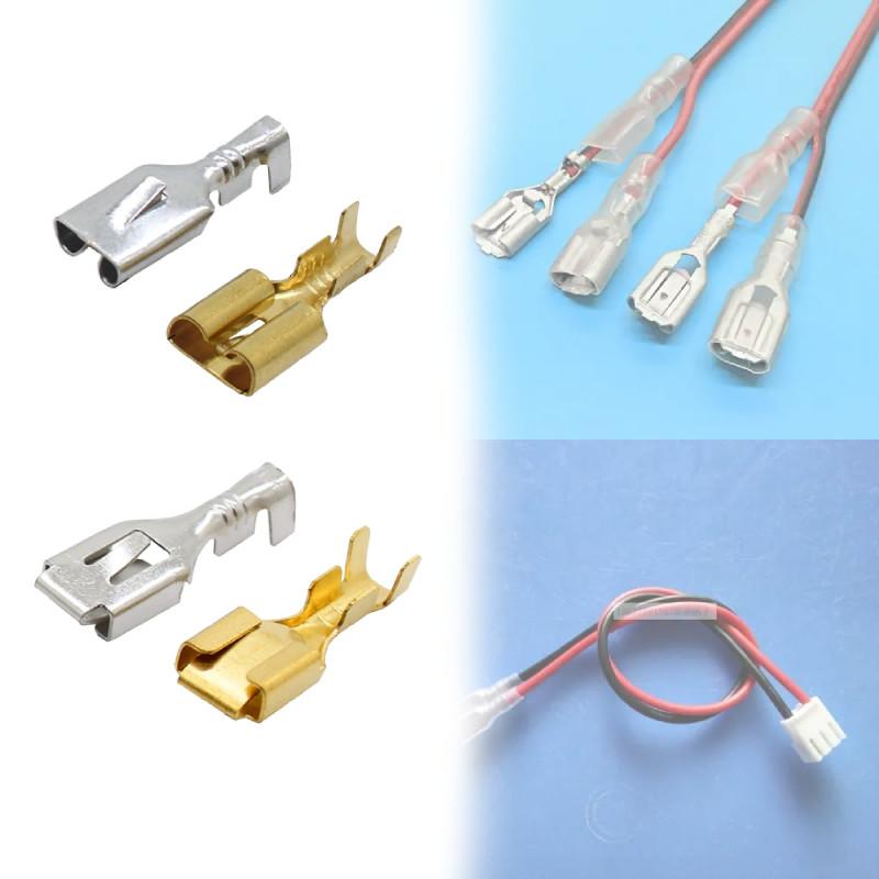 Copper Electronics Tinned Spade Terminal Connectors Automotive Applications