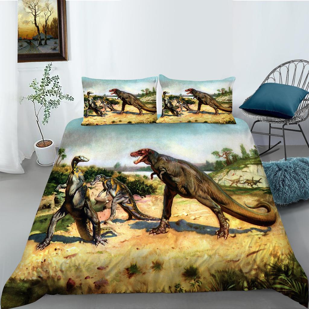 Digital Printing Bedding Two Or Three-Piece Set, Dinosaur Series Polyester Fabric
