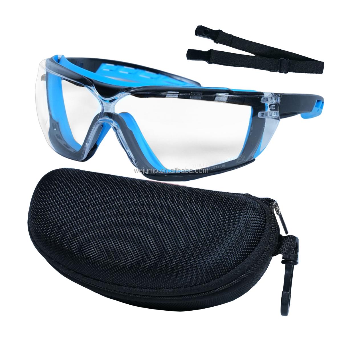 WEJUMP UV400 Anti-fog Anti-scratch clear Lens Anti-dust Industrial Safety Goggles ANSI Z87  Safety Glasses with EVA Cloth Box safety glasses прозрачный