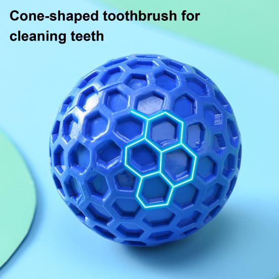 Unzerstörbarer Hundegummiball Interaktives Kauspielzeug für aggressive Kauer Quietschender Waben-Apportierball für Welpenzahnreinigung Langeweilevertreibung