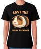 Save The Furry Potatoes Guinea Pig Funny Animal T-Shirt Cute Pet Unisex Tee