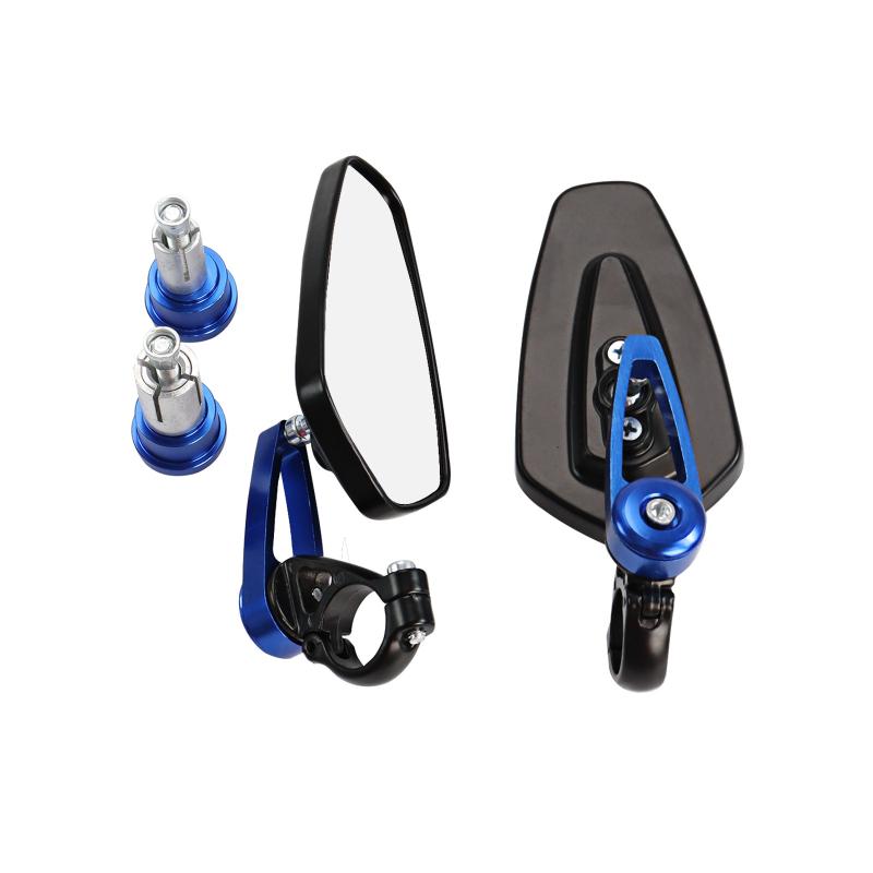 1 Pair Aluminum Alloy Motorcycle Rearview Mirrors Universal Adjustable Anti-shake for Scooters ATVs Street Bikes