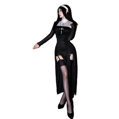 Sexy Nun Plus Halloween Saint Pure School Cultural Photo Shoot [ChicFlow] Costume, 5-Piece Set, Size, Costume, Costume, Adult, Ladies, Cute, Sexy,