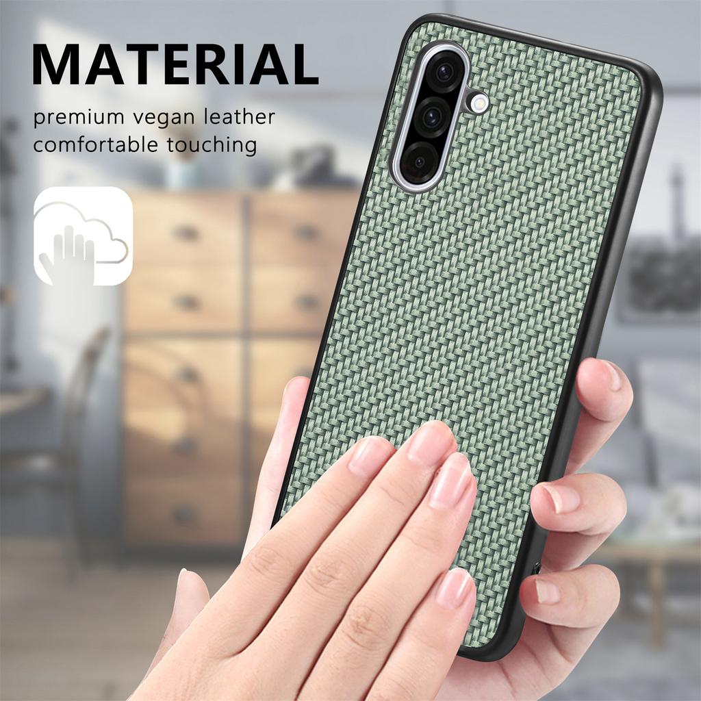 For Samsung Galaxy A36 5G Case Carbon Fiber Texture PU+PC+TPU Phone Back Cover