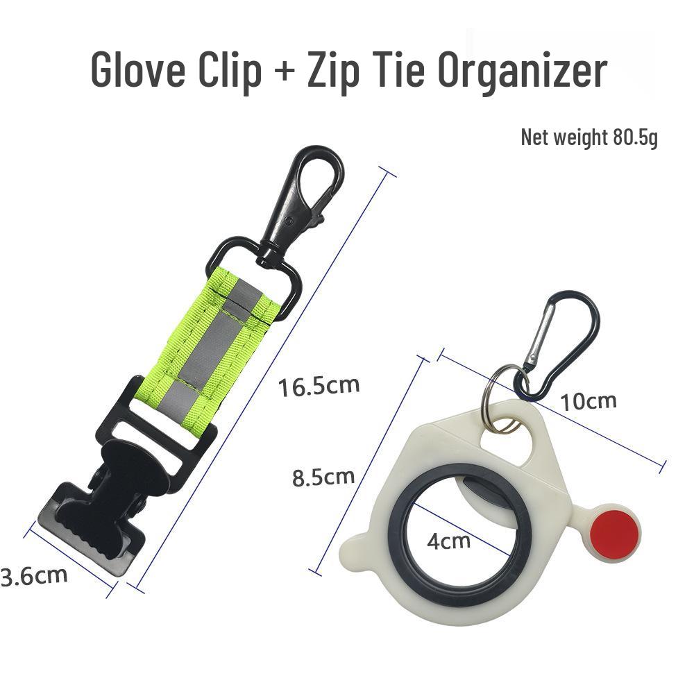 Reflective Glove Clip & Cable Tie Organizer for High-Altitude Work